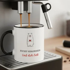 Tasse 'Hab dich lieb' mit Bärenmotiv | Liebevolle Keramiktasse für Partner, Familie & Freunde