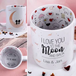 Tasse - I love you to the Moon and back - mit Innenaufdruck