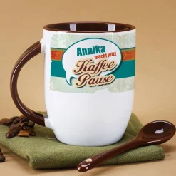 Tasse Kaffeepause mit Ihrem Wunschnamen