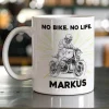 Tasse mit Classic Retro Bike Motiven personalisiert aus Keramik | Geschenk für Motorradfahrer