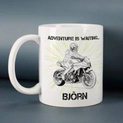 Tasse mit Classic Retro Bike Motiven personalisiert aus Keramik | Geschenk für Motorradfahrer