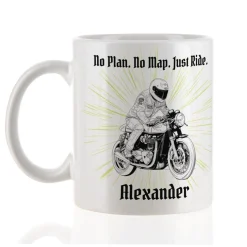 Tasse mit Classic Retro Bike Motiven personalisiert aus Keramik | Geschenk für Motorradfahrer