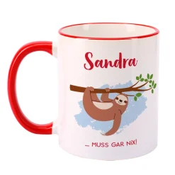 Tasse mit Faultier und Name - muss gar nix!