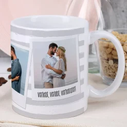 Tasse mit Ihren drei Lieblingsbildern und Wunschtexten