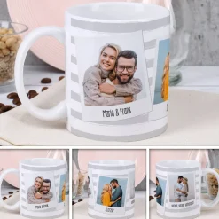 Tasse mit Ihren drei Lieblingsbildern und Wunschtexten