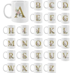 Tasse mit Rosen-Monogramm und Name