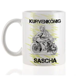 Tasse mit Superbike und Sport Bike Motiven, personalisiert mit Name und Wunschtext | Geschenk für Motorradfahrer