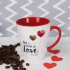 Tasse mit Wunschtext und Herzen | All I need is Love