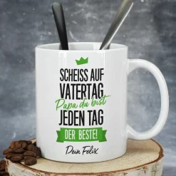 Tasse zum Vatertag - Du bist jeden Tag der Beste! mit Wunschtext