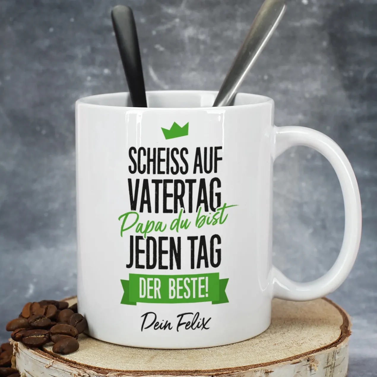 Tasse zum Vatertag - Du bist jeden Tag der Beste! mit Wunschtext