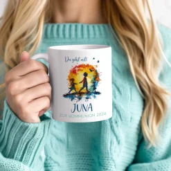 Tasse zur Kommunion 2026 - Du gehst mit - mit Name und Wunschtext