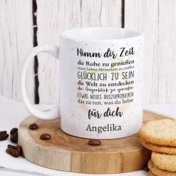 Tasse zur Rente - Nimm dir Zeit - mit Wunschtext