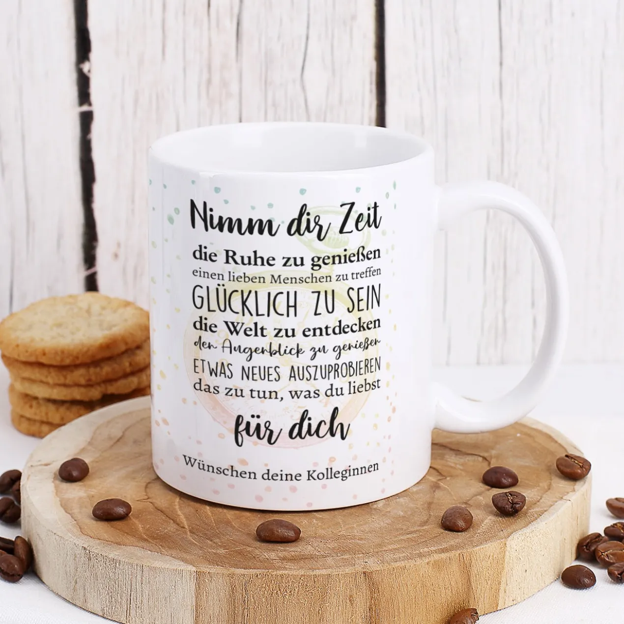 Tasse zur Rente - Nimm dir Zeit - mit Wunschtext