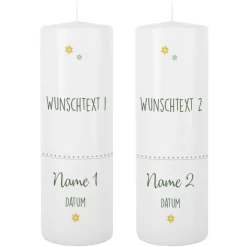 Taufkerzenset für Zwillinge mit niedlichem Elefanten
