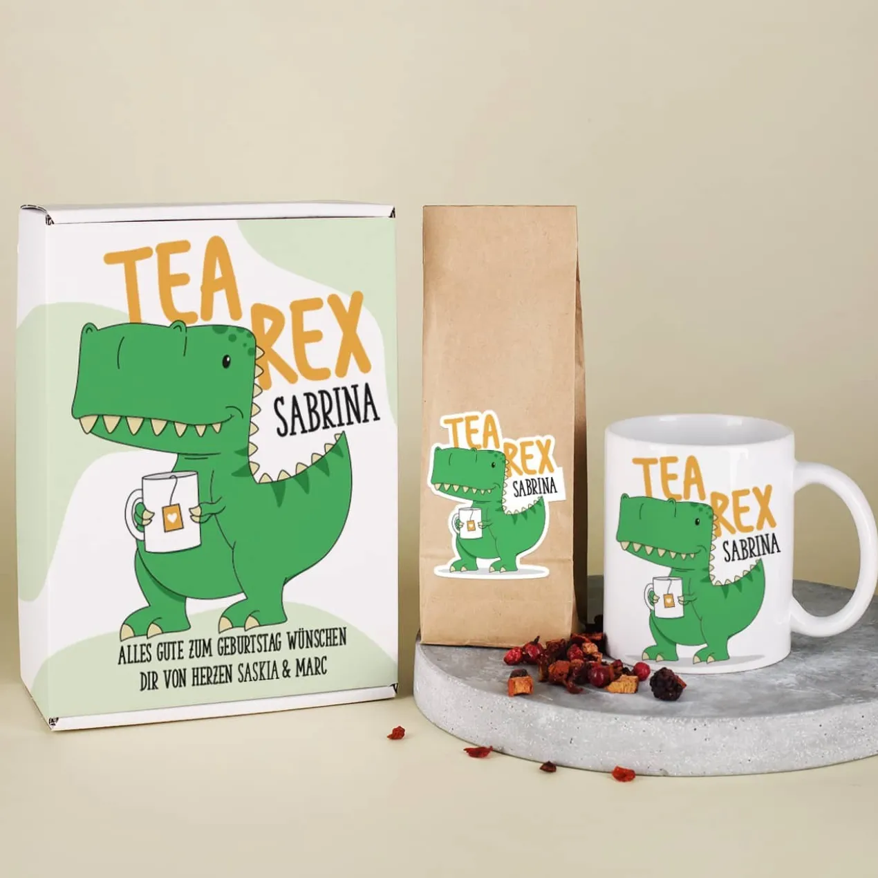 Tea-Rex - Tee-Geschenkset mit T-Rex Motiv