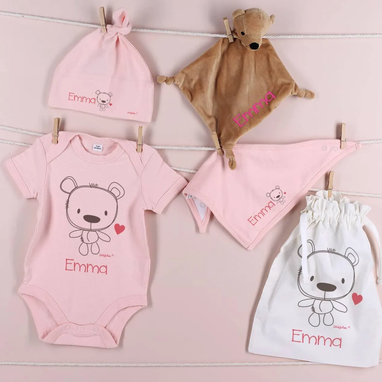 Teddy-Geschenkset für Mädchen zur Geburt