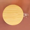 Teeglas 'Einatmen, Ausatmen, Lächeln' | Tasse aus Glas mit Holz Deckel als Geschenkidee