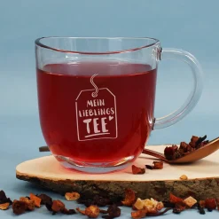 Teeglas graviert mit Lieblingstee Motiv und Name