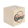 Teelichthalter aus Holz für die beste Oma mit Foto
