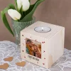 Teelichthalter aus Holz mit Foto zum Valentinstag