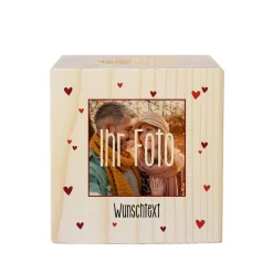 Teelichthalter aus Holz mit Foto zum Valentinstag