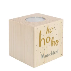 Teelichthalter Ho Ho Ho mit Ihrem Wunschtext
