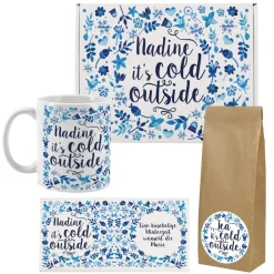 Tee Set - it’s cold outside - mit Schokolade, Tasse und Geschenkkarton