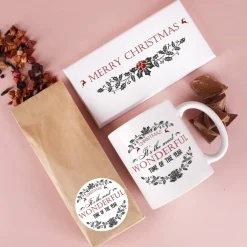 Tee Set - most wonderful time - mit Schokolade, Tee und Tasse