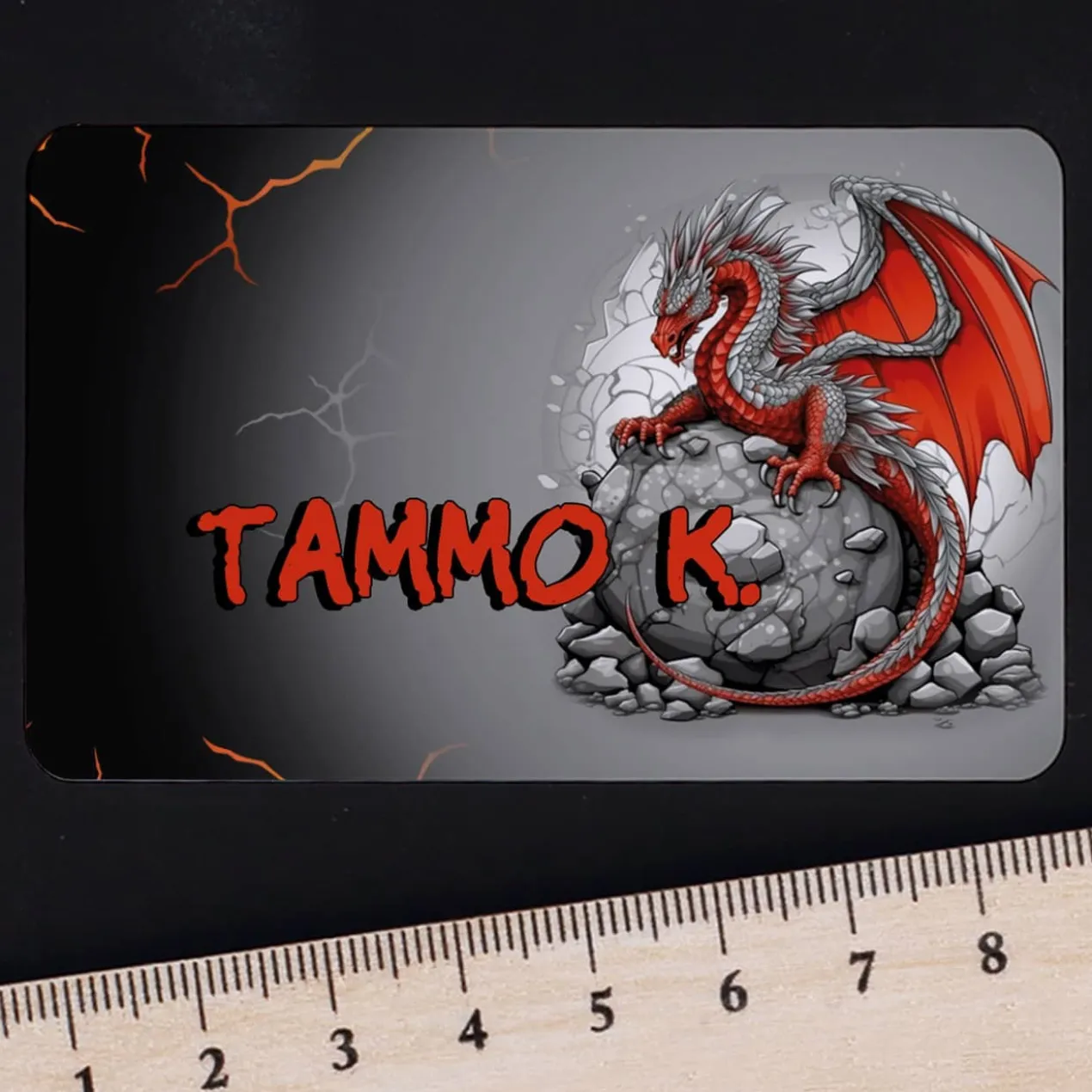 100-teiliges Aufkleber-Set mit rotem Drache und Name