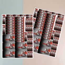 100-teiliges Aufkleber-Set mit rotem Drache und Name
