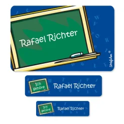 100 teiliges Aufkleber-Set mit Tafel in blau