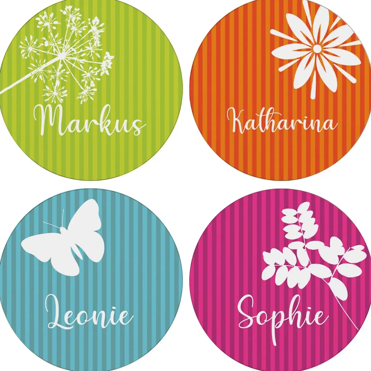4-teiliges Untersetzer-Set mit Sommermotiven