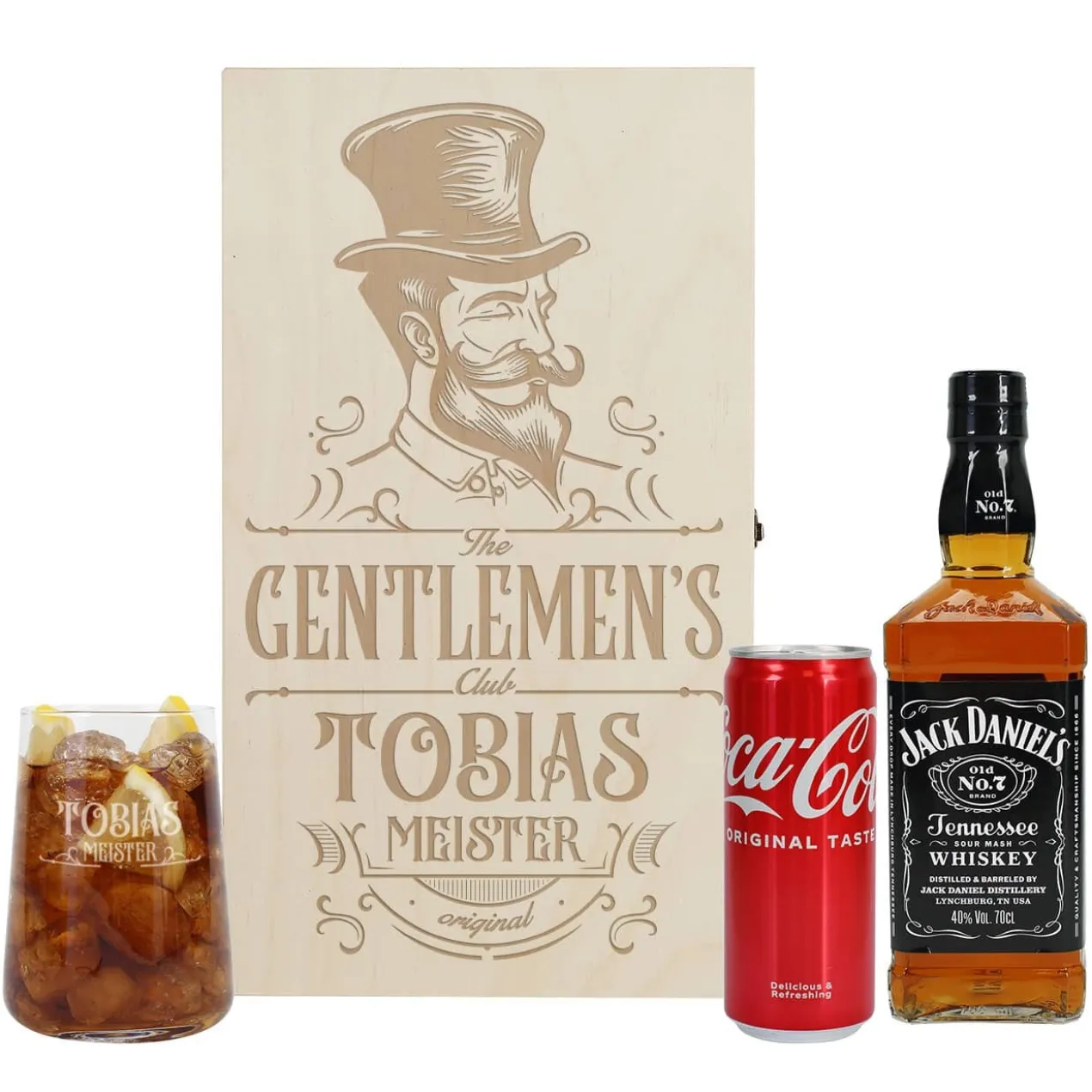 The Gentlemen's Club - Jack Daniel's Geschenkset in hochwertiger Geschenkbox