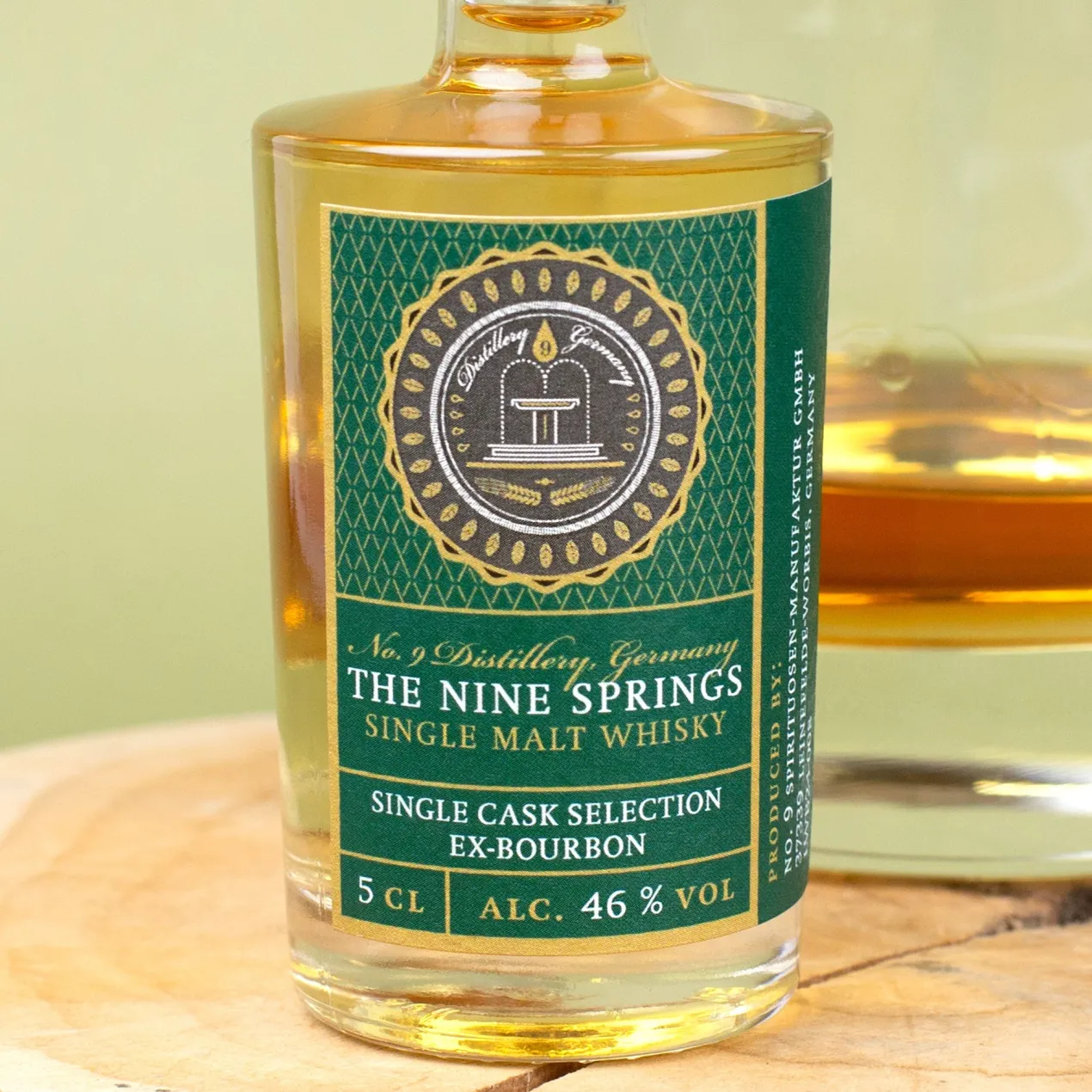 The Nine Springs Single Cask Selection - Ex-Bourbon Malt Whisky aus dem Eichsfeld in Thüringen 50 ml