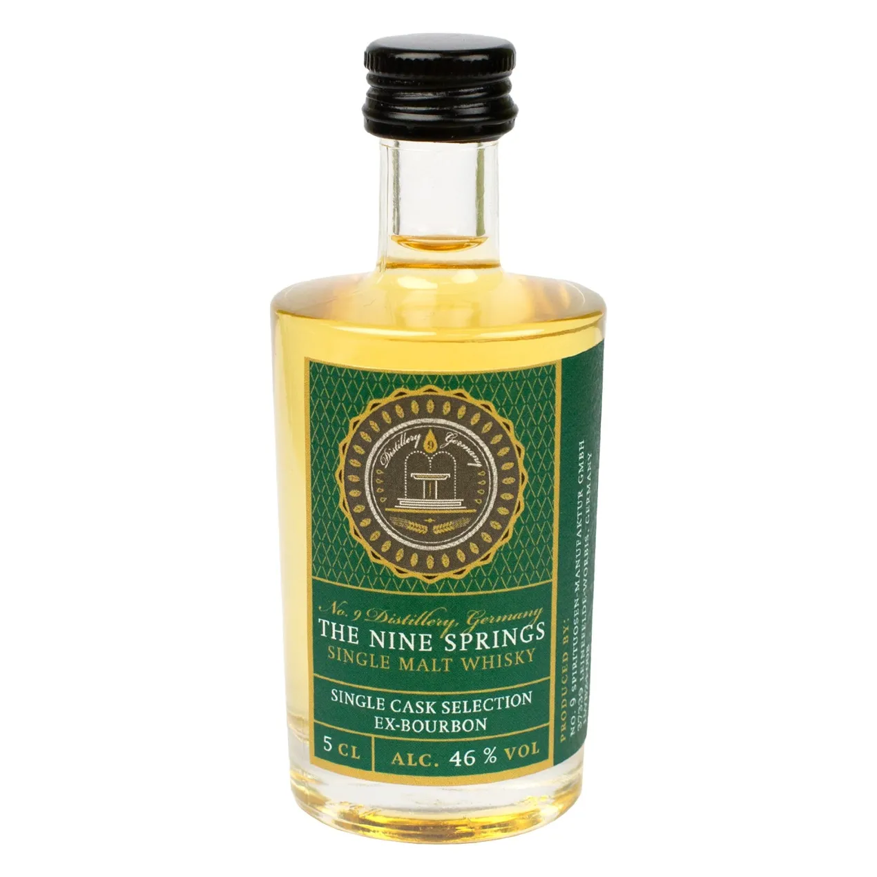 The Nine Springs Single Cask Selection - Ex-Bourbon Malt Whisky aus dem Eichsfeld in Thüringen 50 ml