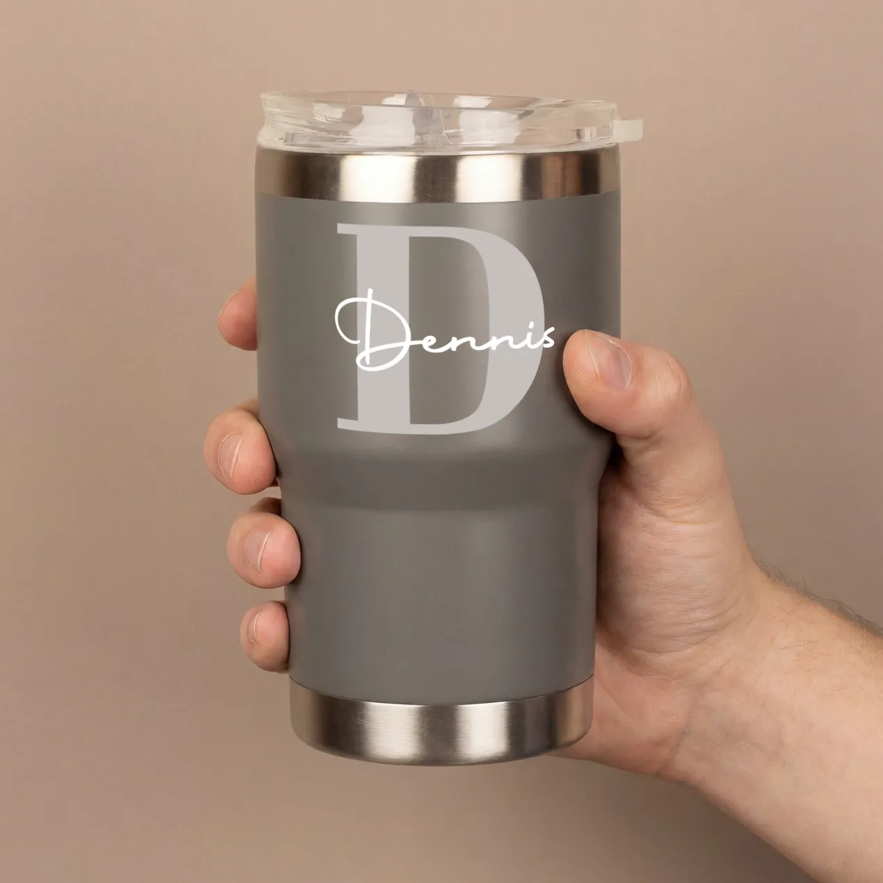 Thermobecher personalisiert mit Initiale & Name | Coffee to Go Becher aus Edelstahl & Keramik