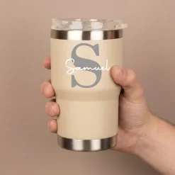 Thermobecher personalisiert mit Initiale & Name | Coffee to Go Becher aus Edelstahl & Keramik