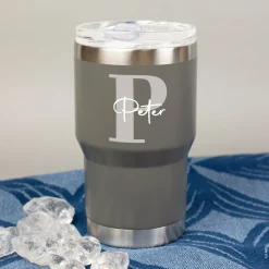 Thermobecher personalisiert mit Initiale & Name | Coffee to Go Becher aus Edelstahl & Keramik