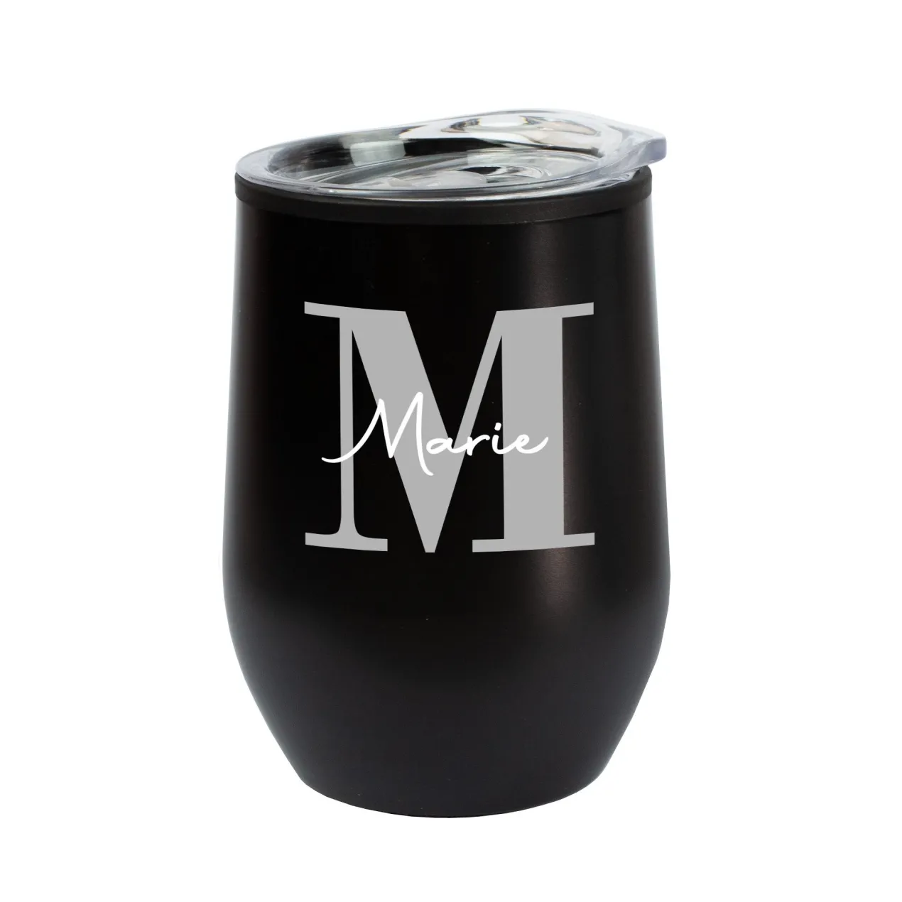 Thermobecher personalisiert mit Initiale & Name in schwarz oder weiß | Coffee to go Becher als Geschenk