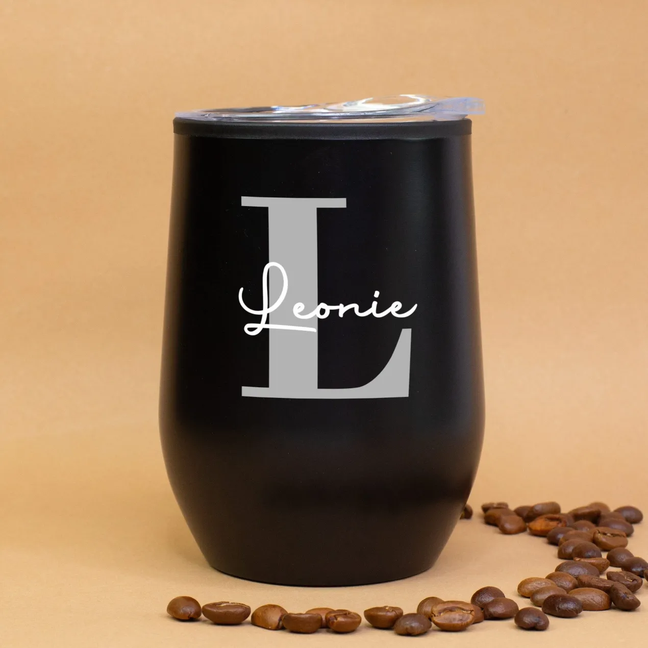 Thermobecher personalisiert mit Initiale & Name in schwarz oder weiß | Coffee to go Becher als Geschenk