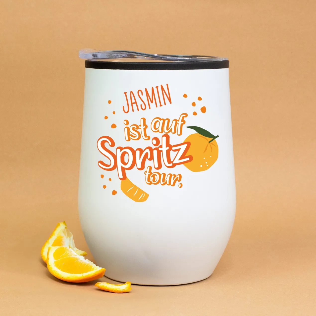 Thermobecher 'Spritztour' personalisiert mit Name | Geschenk für Freundinnen & JGA mit Farbauswahl