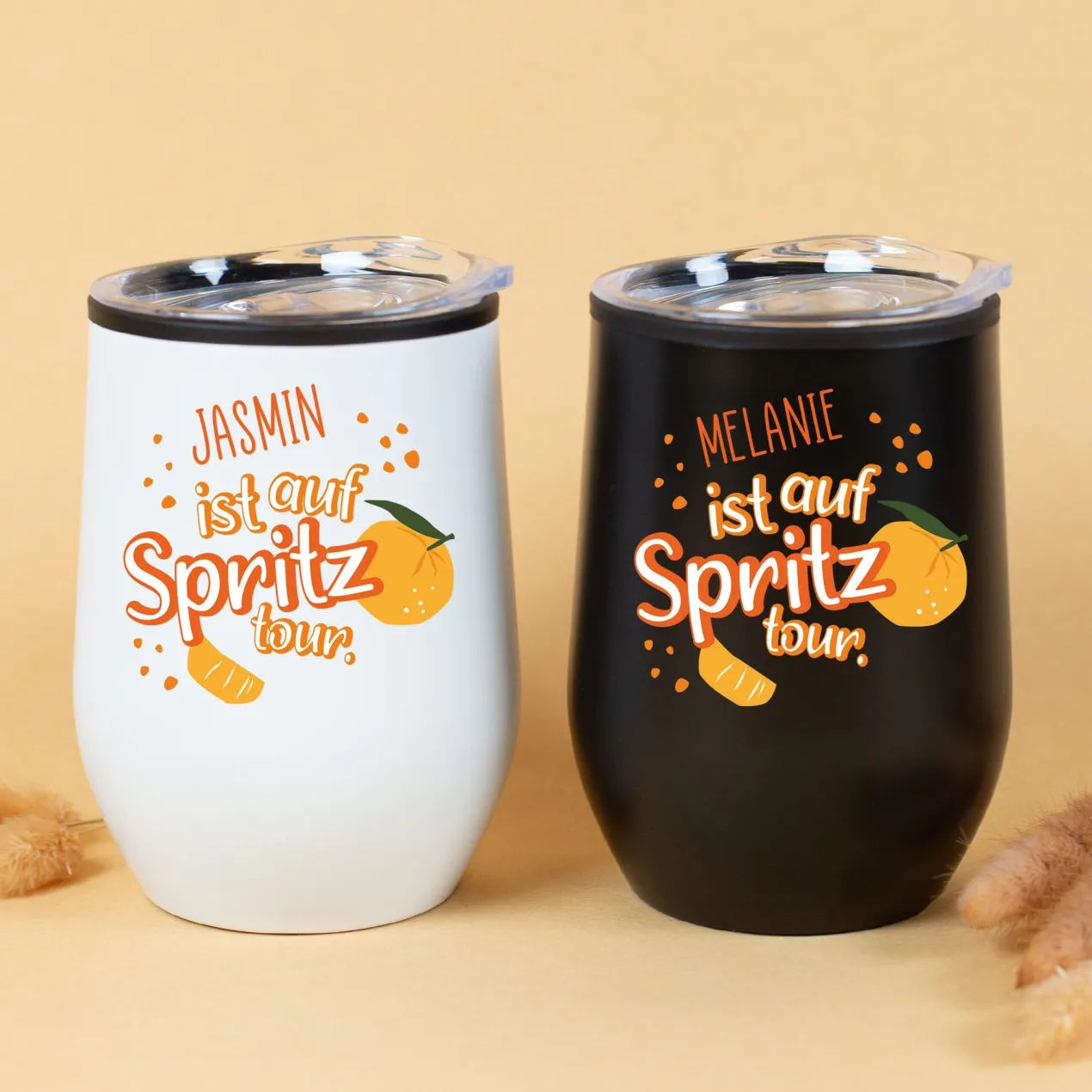 Thermobecher 'Spritztour' personalisiert mit Name | Geschenk für Freundinnen & JGA mit Farbauswahl