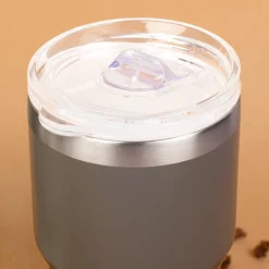 Thermobecher - Super Mama - mit Panda Motiv | Kaffeebecher Coffee to go 350ml für Muttertag in grau & beige