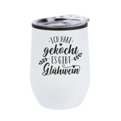 Thermobecher Weihnachten 'Ich habe gekocht - es gibt Glühwein' in 2 Farben | Weihnachtsgeschenk