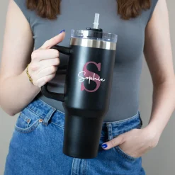 Thermobecher XXL personalisierbar mit Name & Initiale | Monogramm | 1,2 Liter Cup