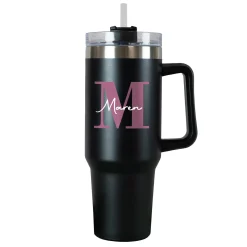 Thermobecher XXL personalisierbar mit Name & Initiale | Monogramm | 1,2 Liter Cup