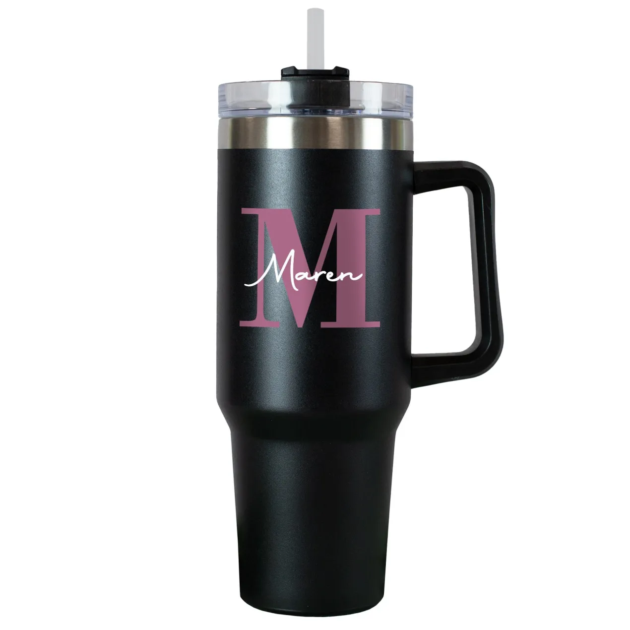 Thermobecher XXL personalisierbar mit Name & Initiale | Monogramm | 1,2 Liter Cup