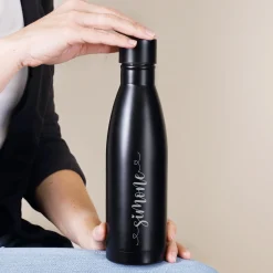 Thermosflasche in schwarz oder kupfer mit Namensgravur