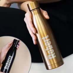 Thermosflasche in zwei Farben mit Ihrem Wunschnamen