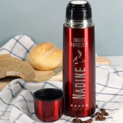 Thermoskanne für die Kaffeezeit mit Wunschname